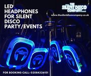 LED headphones hire for silent events